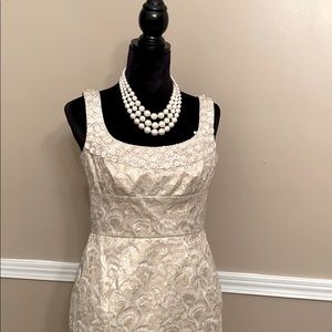 Cream and gold cocktail dress